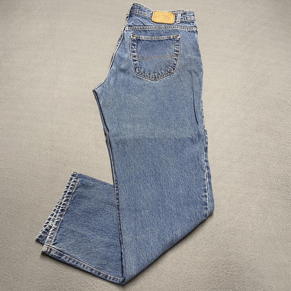 VINTAGE Structure Jeans Mens 36x34 Blue Denim Straight Leg Made in USA‎ 90s